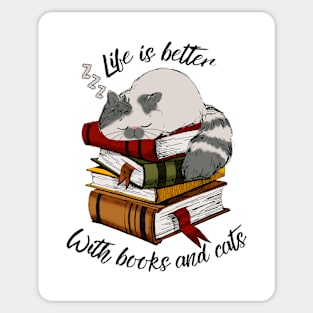 Books and Cats Sticker